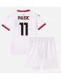 AC Milan Christian Pulisic #11 Venkovní dres pro děti 2024-25 Krátký Rukáv (+ trenýrky)